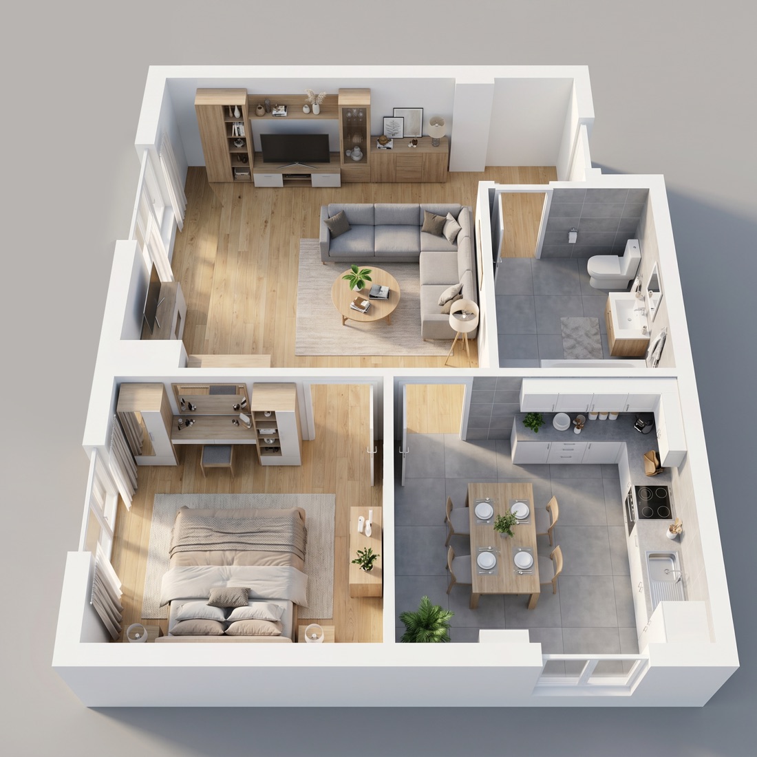 Randare 3D apartament — MTZ Nord Residence