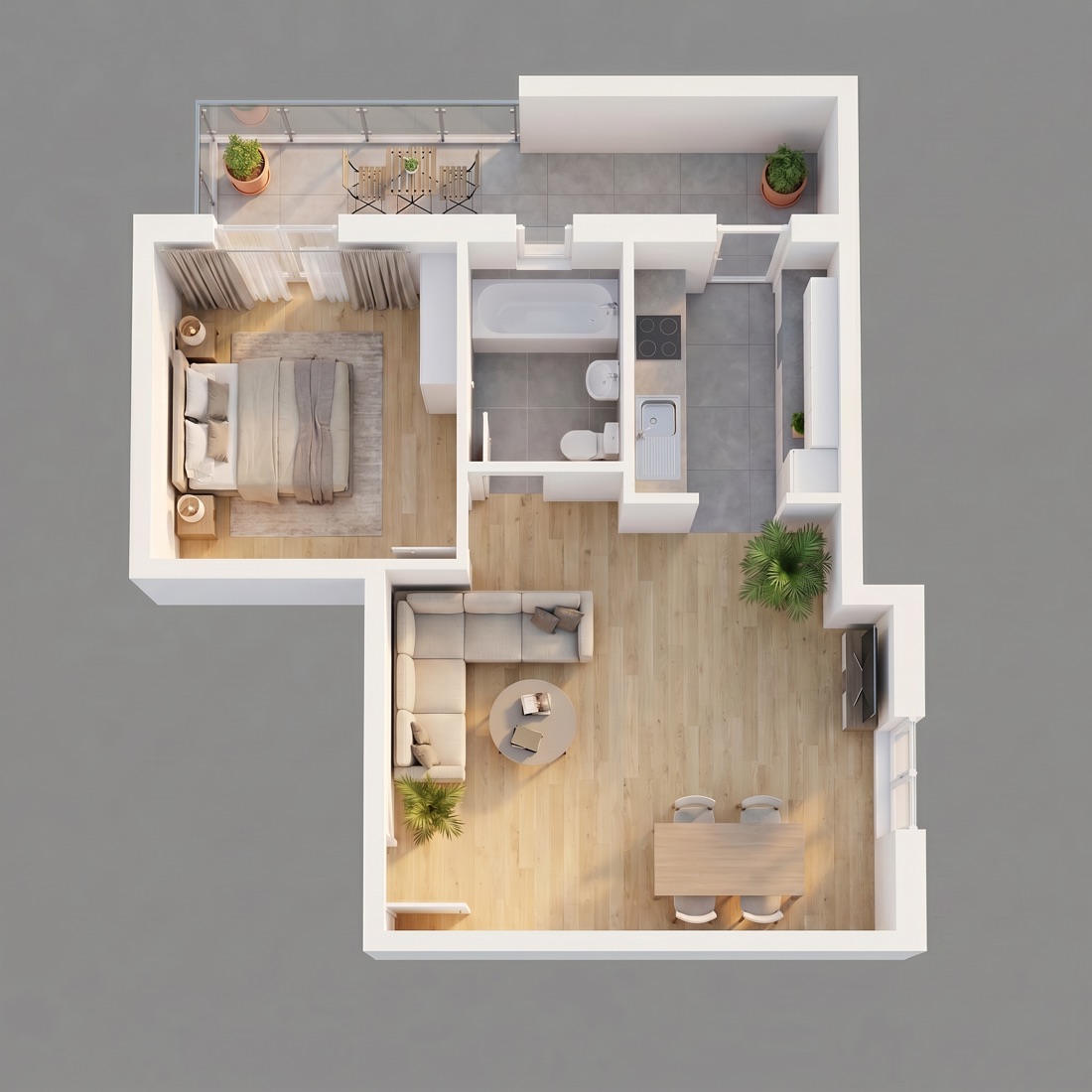 Randare 3D apartament — MTZ Nord Residence